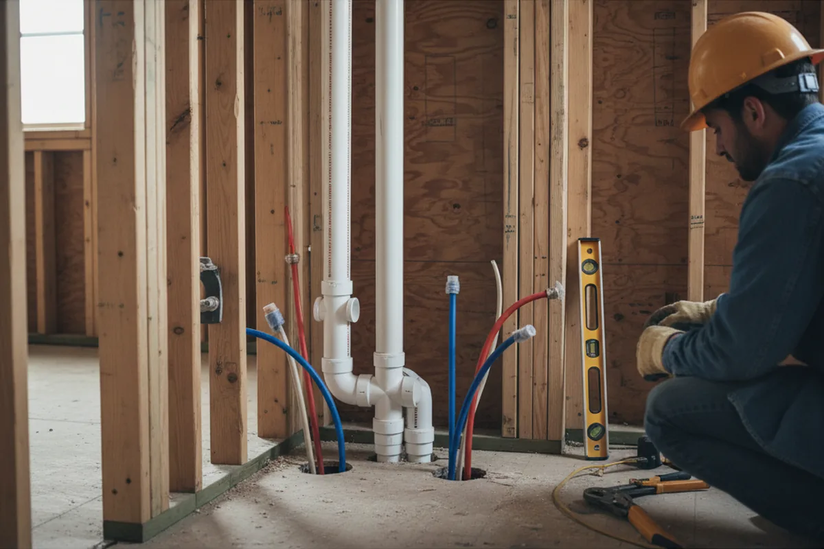 Drain and supply rough-in during Sump Pump Repair in Hardeeville