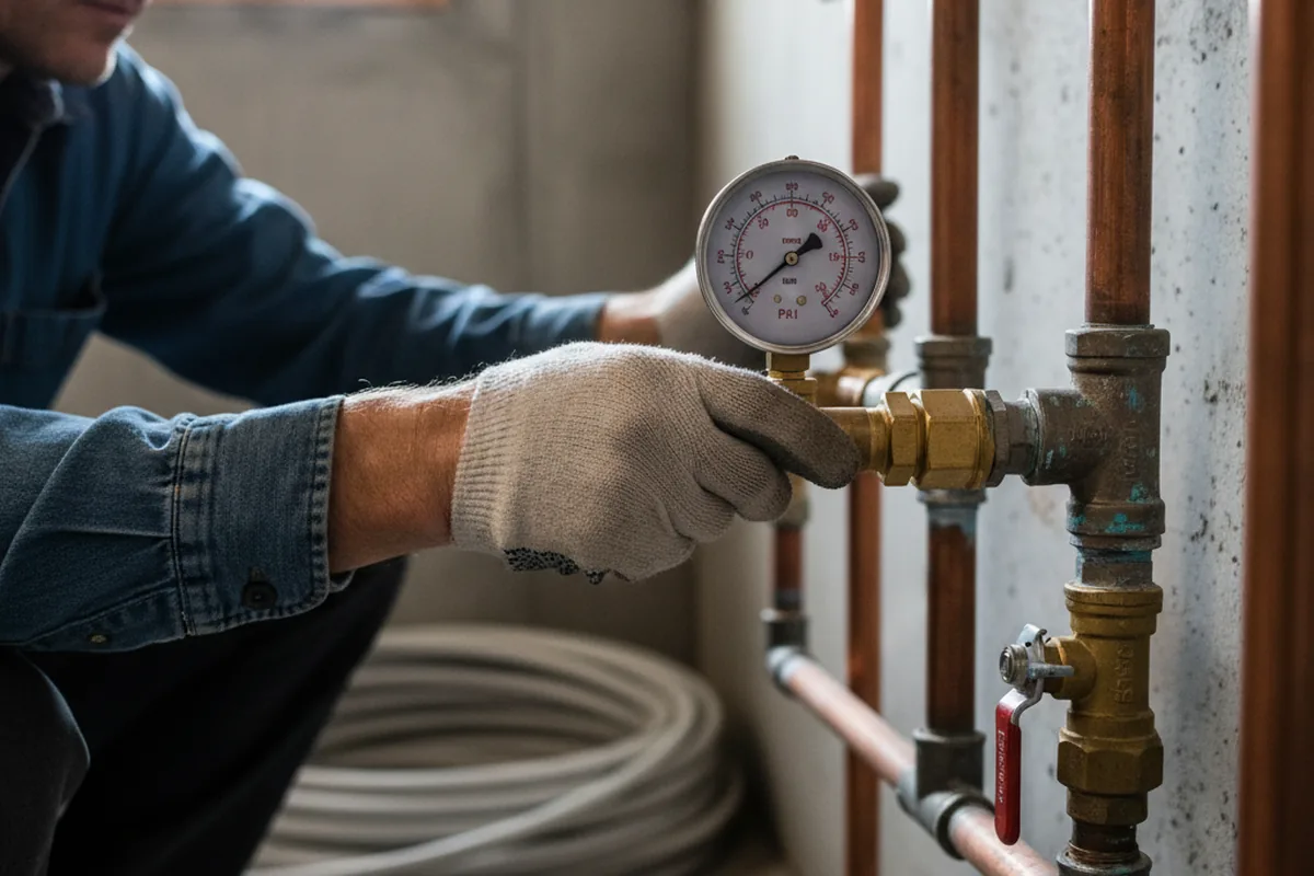 Pressure testing a repaired line during Water Line Repair in Hardeeville